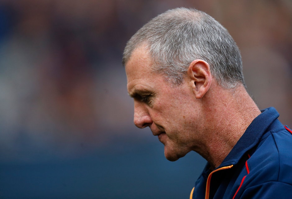 AFL 2015 Rd 10 - Carlton v Adelaide MELBOURNE, AUSTRALIA - JUNE 06: Phil Walsh, Senior Coach of the Crows looks on during the 2015 AFL round ten match between the Carlton Blues and the Adelaide Crows at the Melbourne Cricket Ground on June 6, 2015. (Photo by Michael Willson/AFL Media)